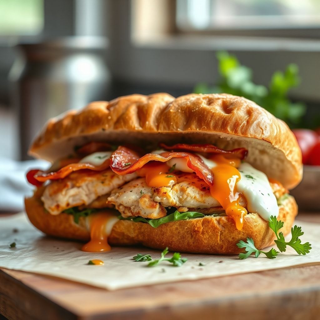 Easy Chicken Bacon Ranch Sandwich Recipe for Lunch or Dinner – 30-Minute Family Favorite finished