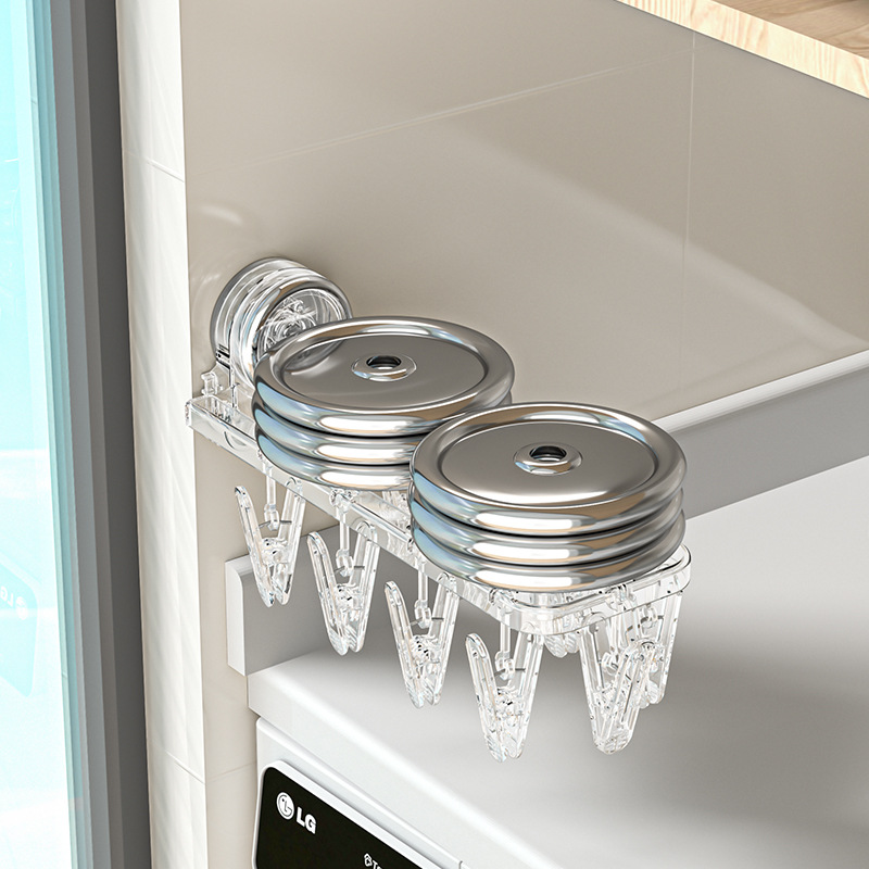 Foldable Clothes Rack with Suction Cup, Model YM.6996