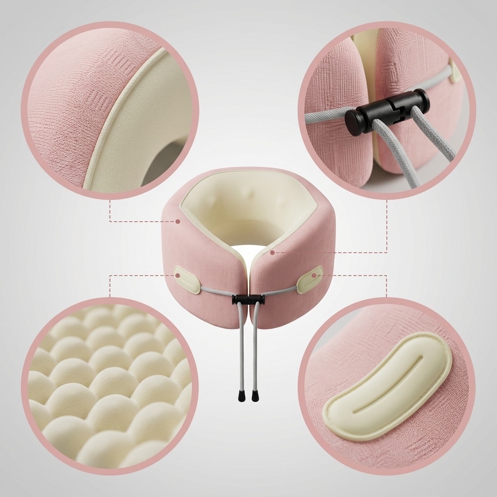 U-shaped memory foam neck pillow, portable