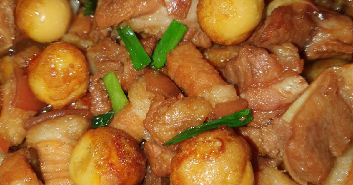 Thịt rim trứng cút