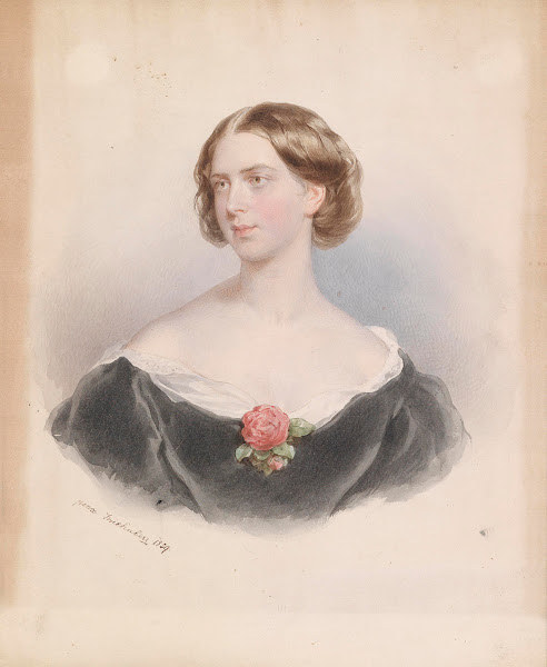 Bildnis einer jungen Frau mit Rose 1859