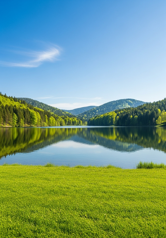 Vibrant Lakeside Landscape Panorama