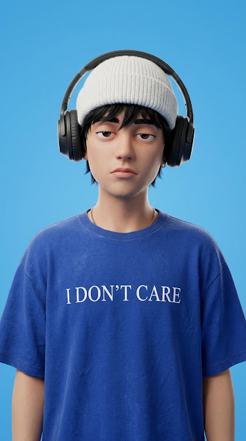 3D Boy Character with White Beanie and Headphones - Free mobile Wallpaper