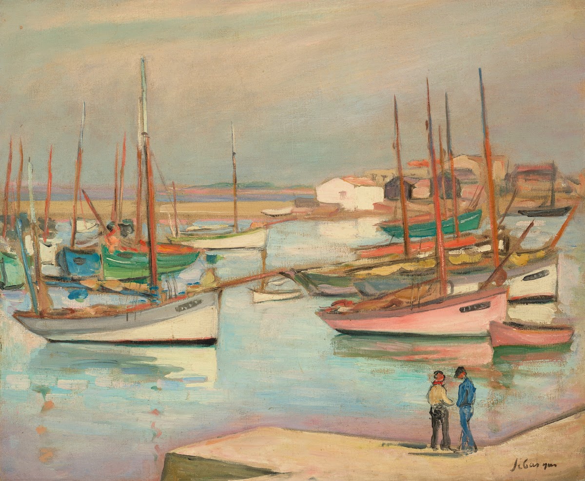 Maisons sur le port à lîle dYeu 1919