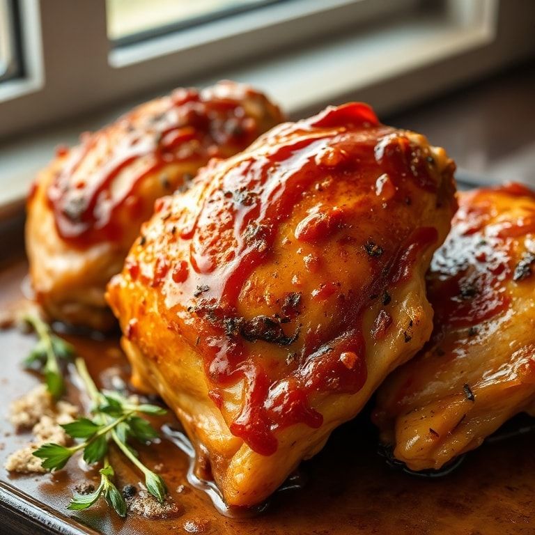 Juicy Oven-Roasted Chicken Thighs Crispy Skin – Easy Weeknight Dinner finished