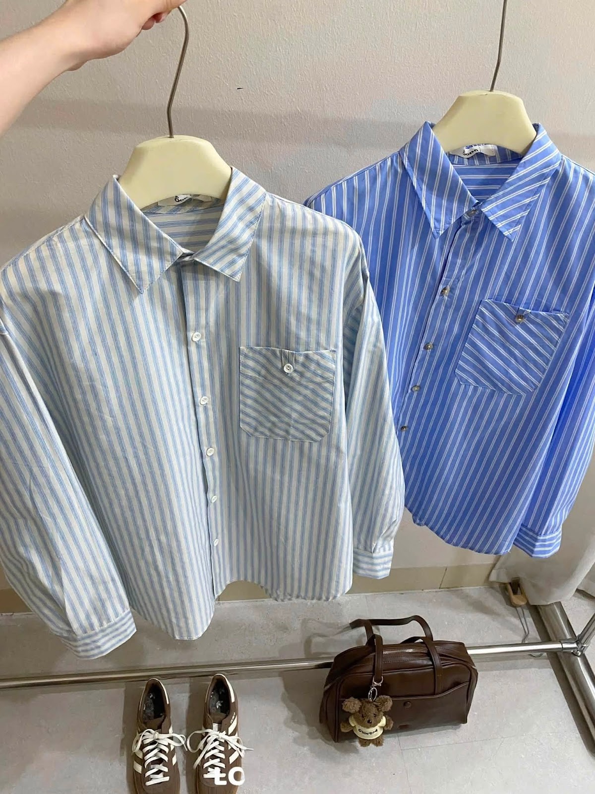 Áo sơ mi dài tay sọc túi vuông nút XONXEN SHOP A802 – Image 3
