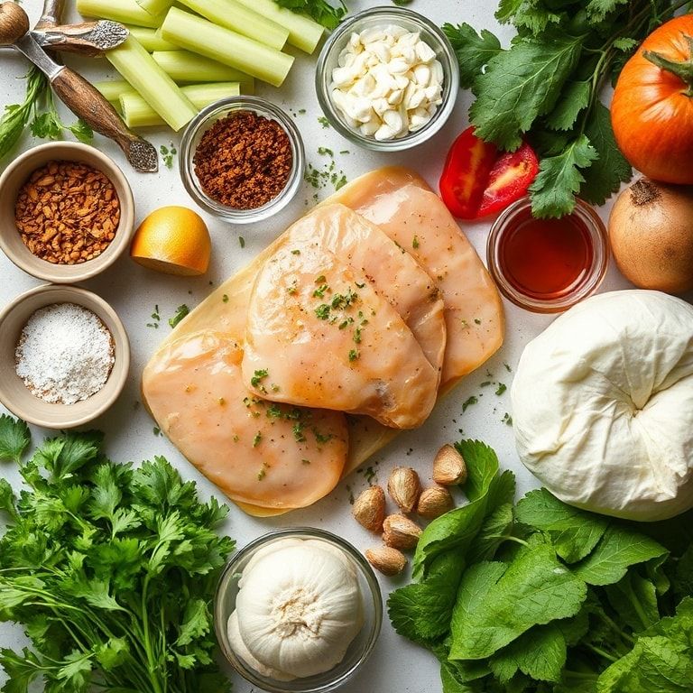 Ingredients for Easy Cheesy Garlic Chicken Wraps for Quick Dinner – 30-Minute Comfort Food