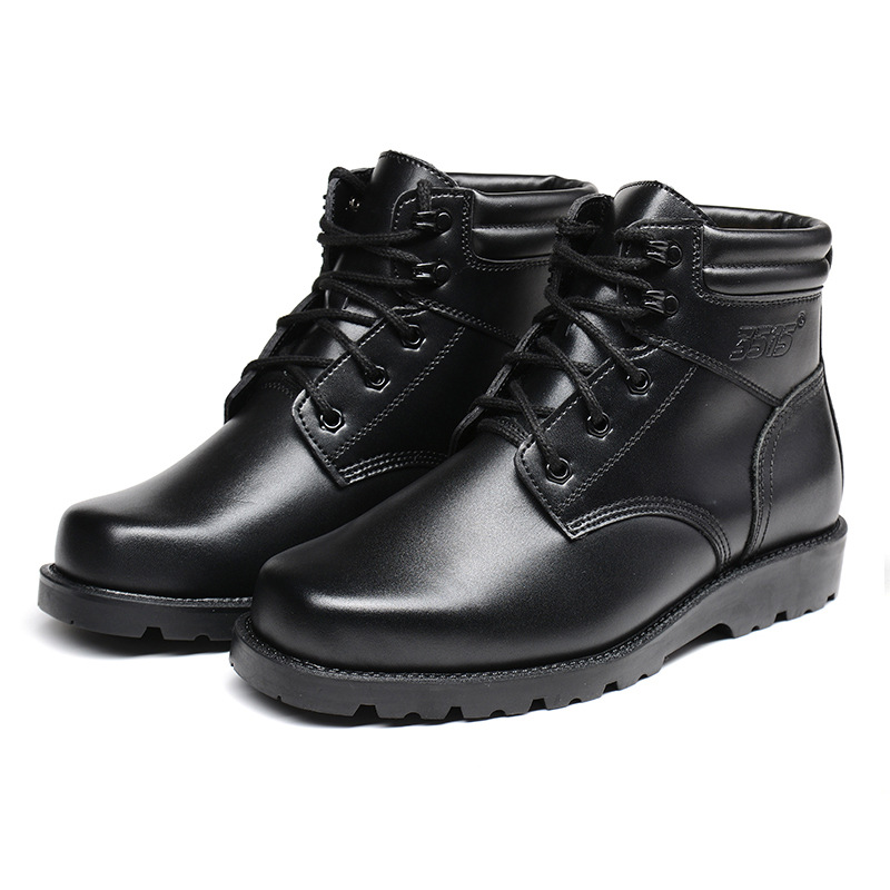 Herren-Winterstiefel aus echtem Leder mit Lammfellfutter