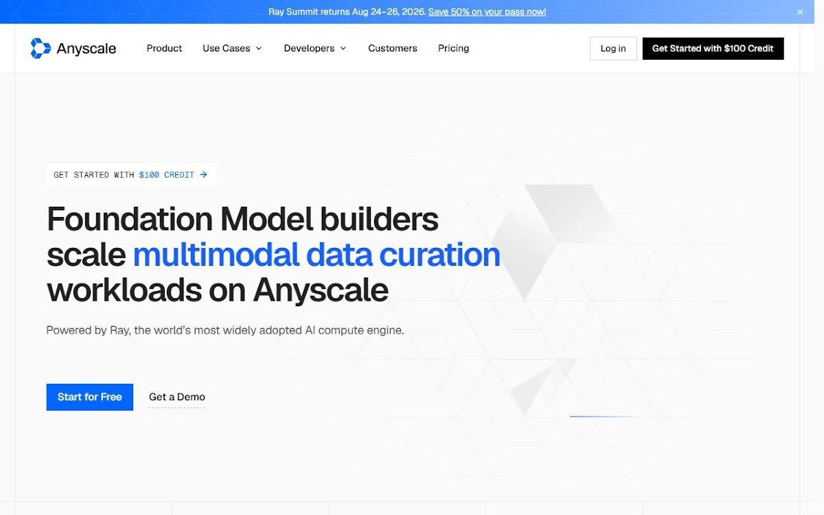 Captura de Anyscale | Scalable Compute for AI and Python