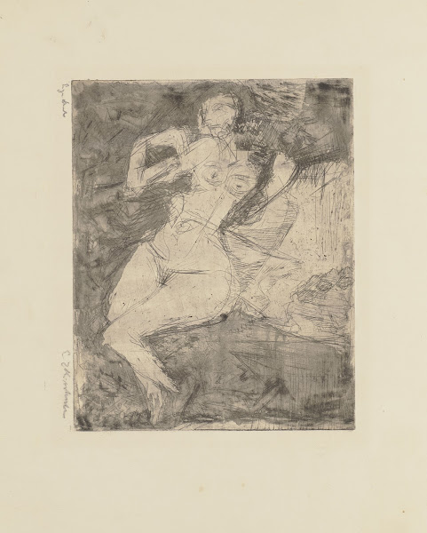 Nacktes Mädchen mit jungen Katzen 1919