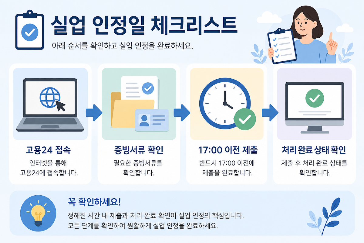 실업인정일 고용24 제출 체크리스트