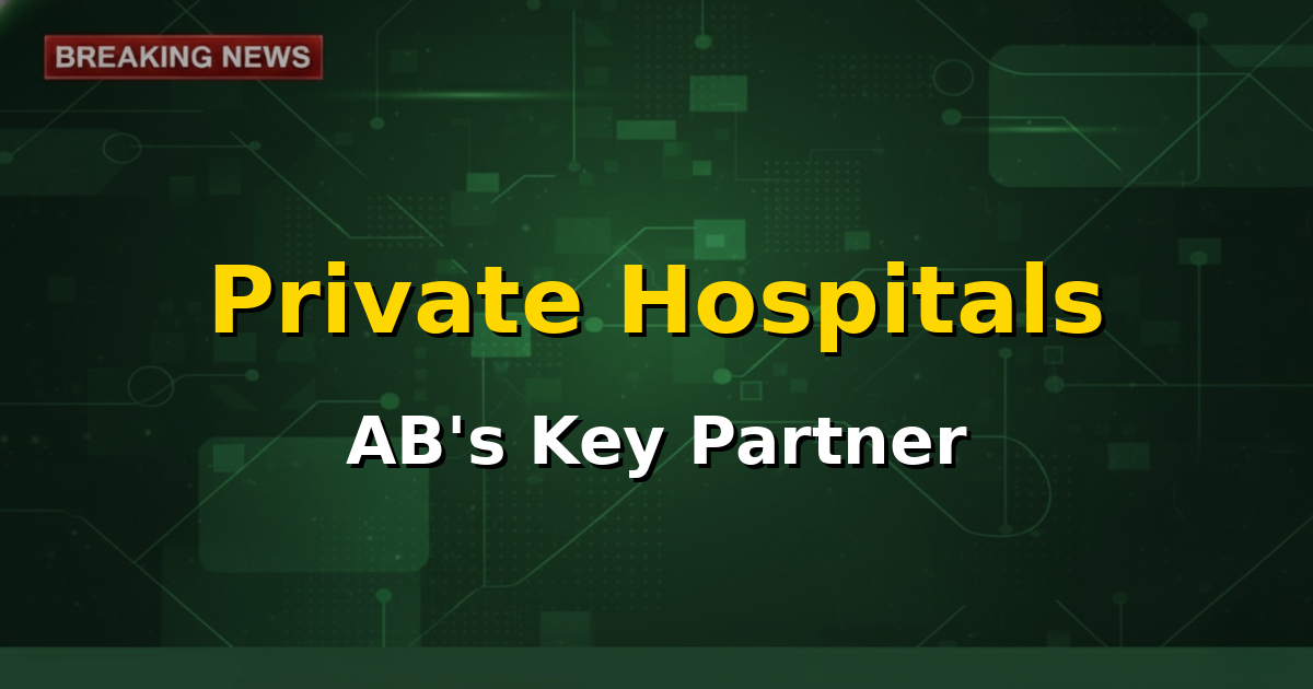 Image depicting a hospital building with the Ayushman Bharat logo, symbolizing private hospital participation in the scheme.