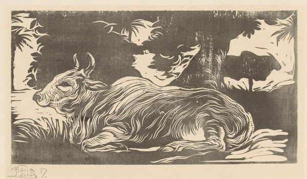 Liggende zebu 1917