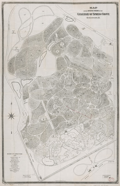 Map Of The Improved Portion Of The Cemetery Of Spring Grove Cincinnati O 1920