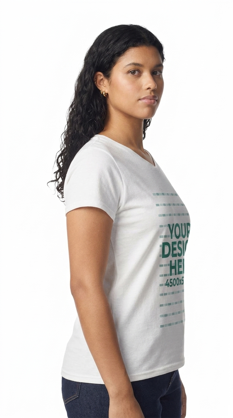 Gildan 5V00L (US) - Ladies' Heavy Cotton V-Neck T-Shirt (DTF)