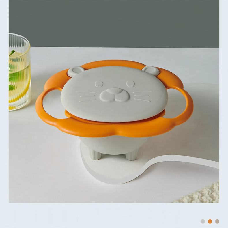 Rotating Kids' Bowl, 19 cm, PP, non-slip