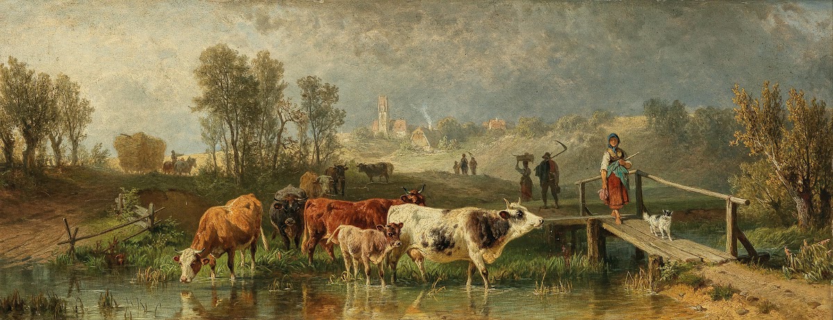 Returning from the Field in the background a small village 1883