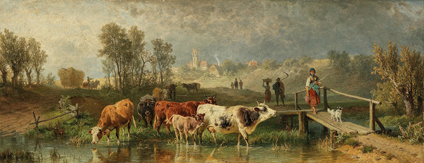 Returning from the Field in the background a small village 1883