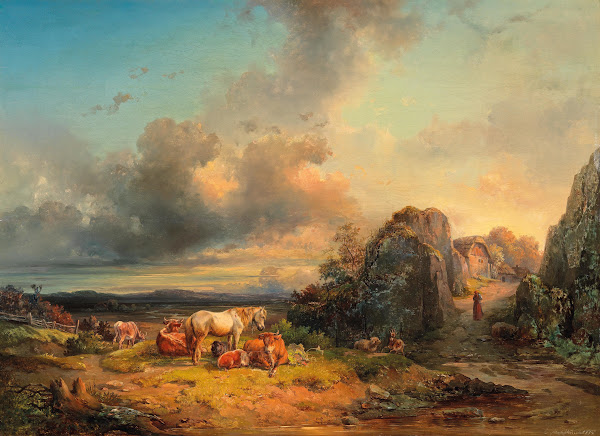 Tiere In Landschaft 1854