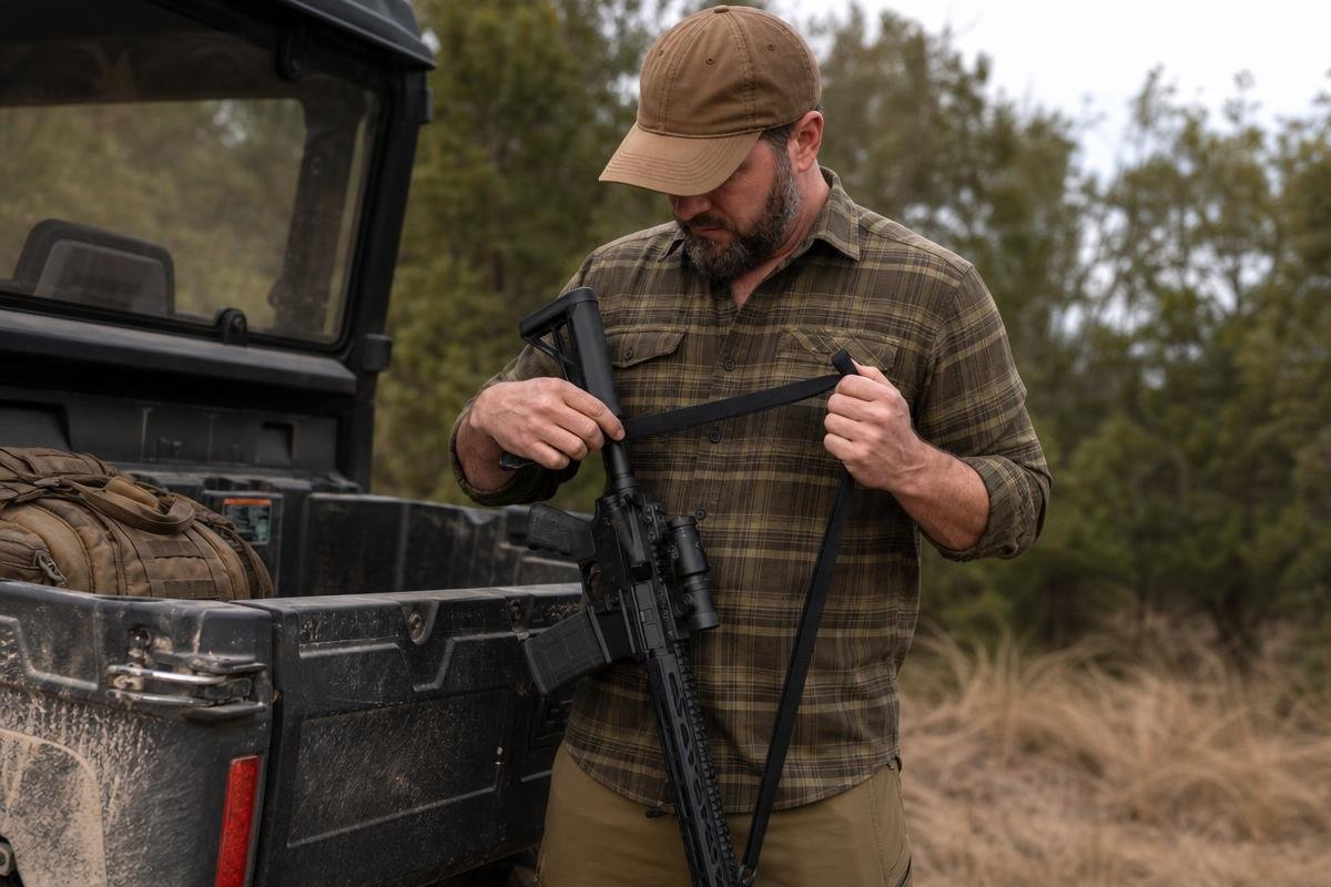 quick adjust two point rifle sling for hog hunting