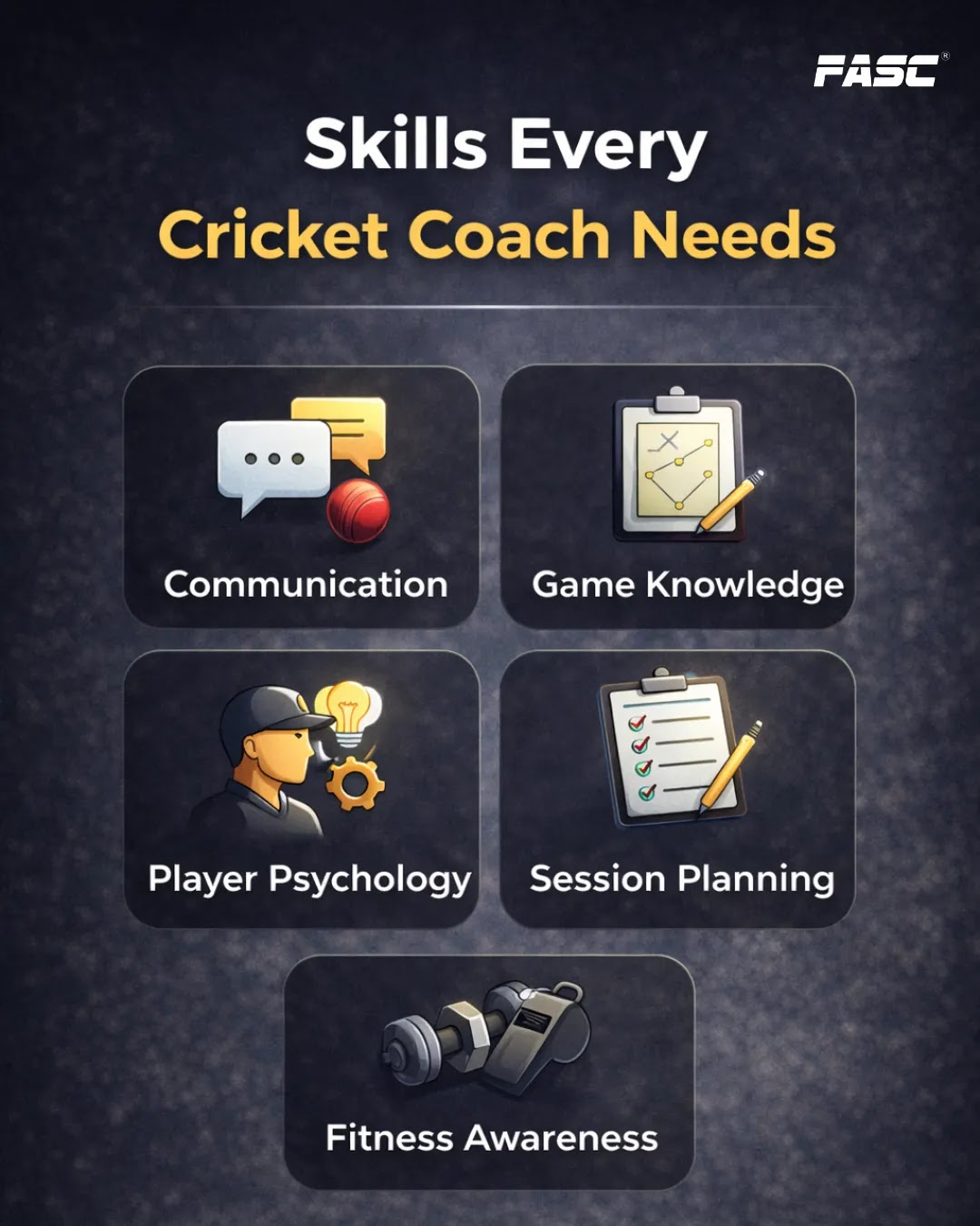 Skills every cricket coach needs