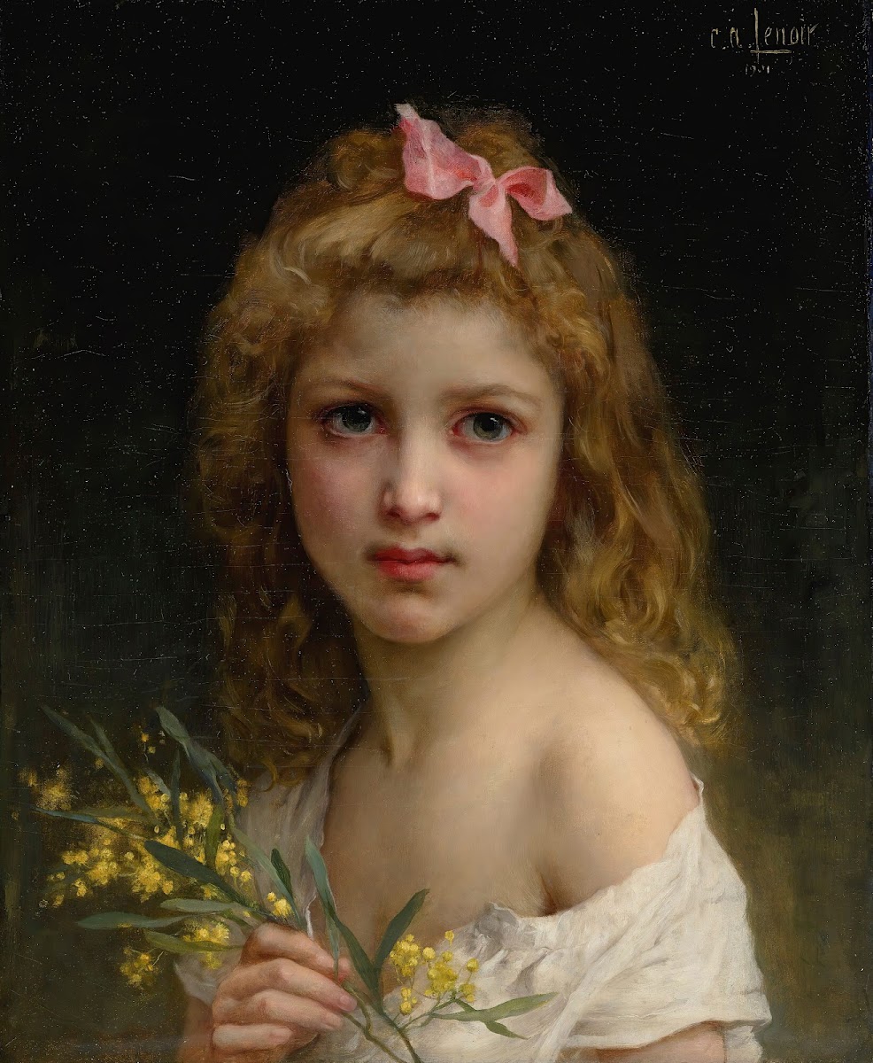 Portrait Of A Girl With MimosaBlossoms 1901