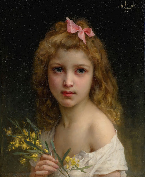Portrait Of A Girl With MimosaBlossoms 1901