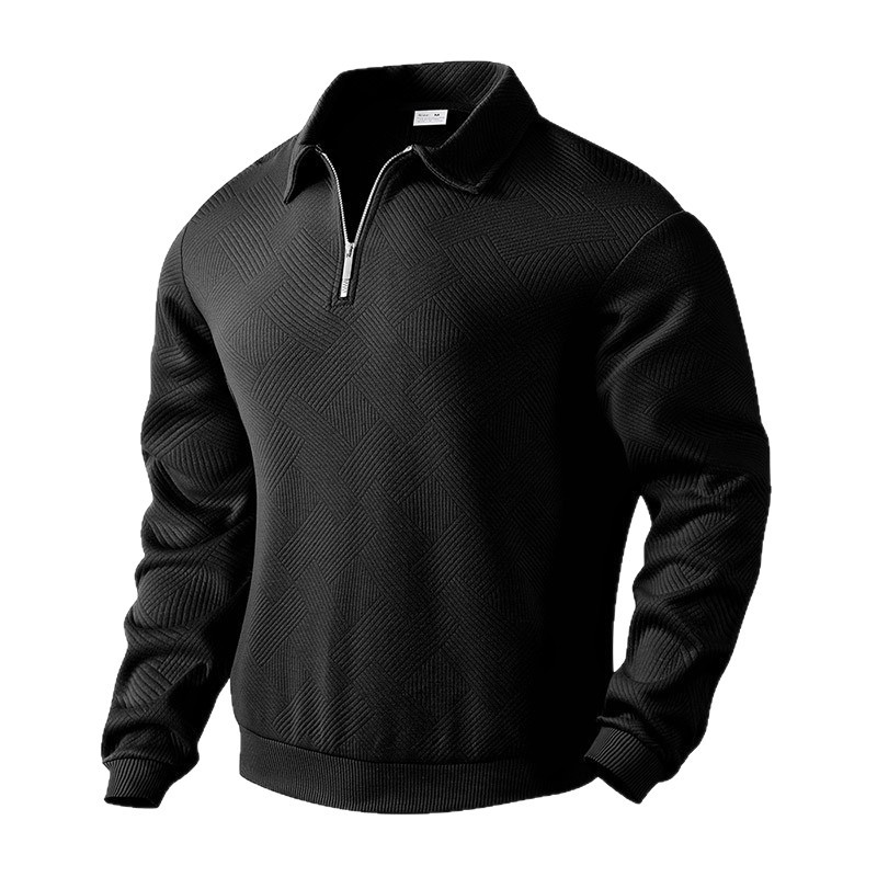 Men's zip-up sweatshirt with jacquard pattern