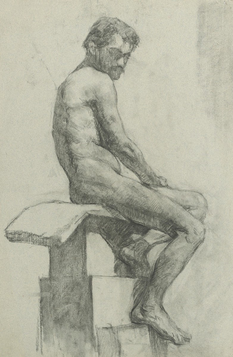 Štúdia sediaceho mužského aktu 18881893