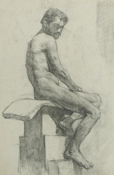 Štúdia sediaceho mužského aktu 18881893