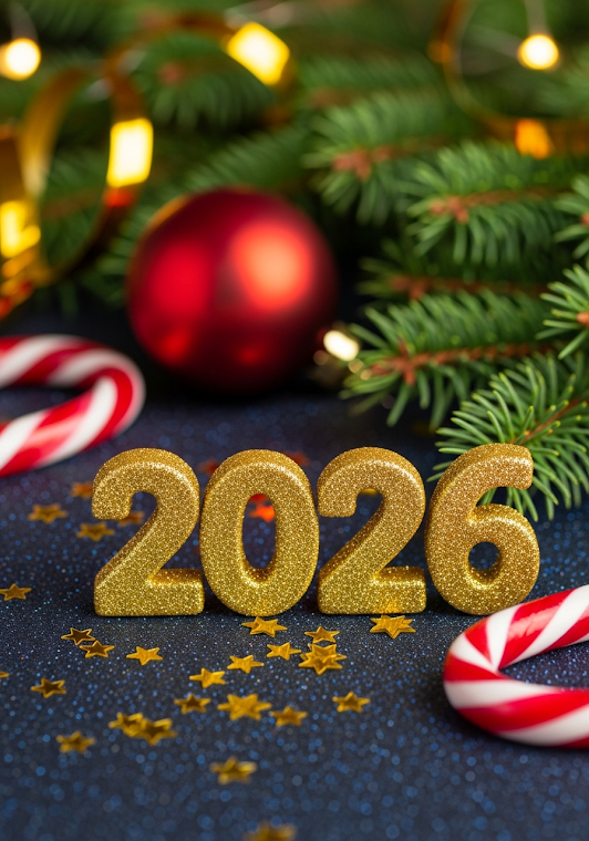 2026 Glitter Gold New Year