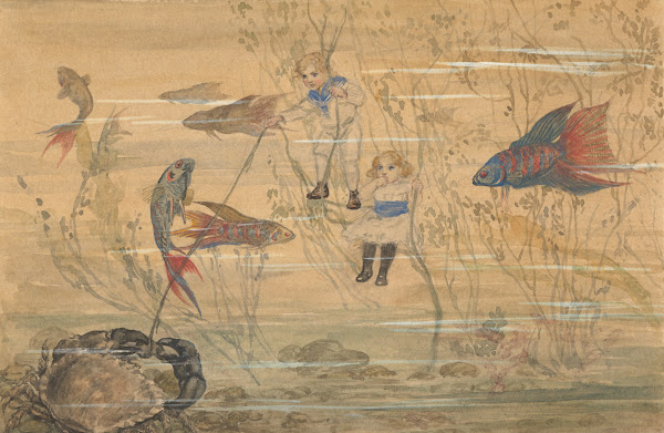 Per och Lisa hos fiskarne Pl2 ca 1912