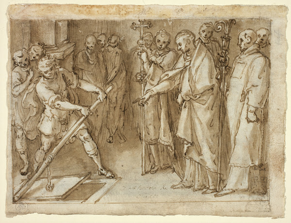 Saint Charles Borromeo Supervising the Opening of a Crypt c 1604