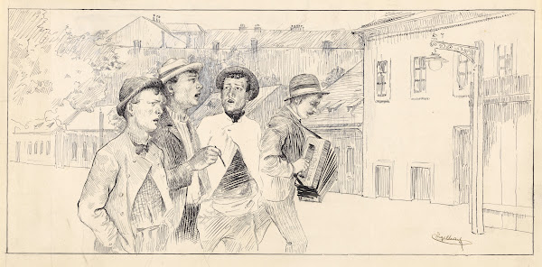 Four street musicians 1900