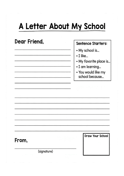 A Letter About My School Worksheet