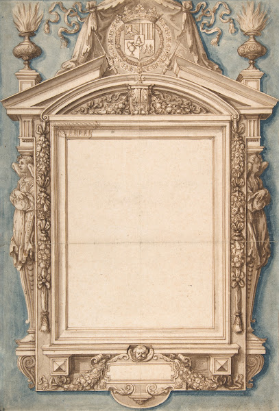 Design For The Frame Of A Funerary Plaque With The Coat Of Arms Of Roger II De S