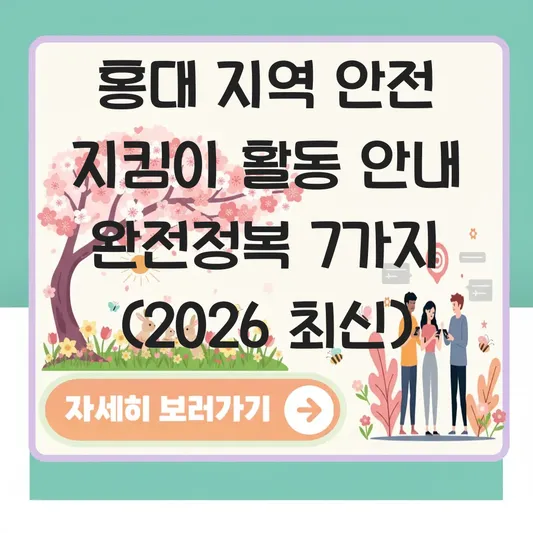 홍대 지역 안전 지킴이 활동 안내