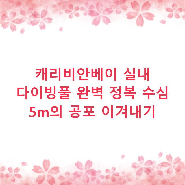캐리비안베이 실내 다이빙풀 완벽 정복 수심 5m의 공포 이겨내기