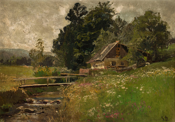 Cottage at a creek 1900 1925