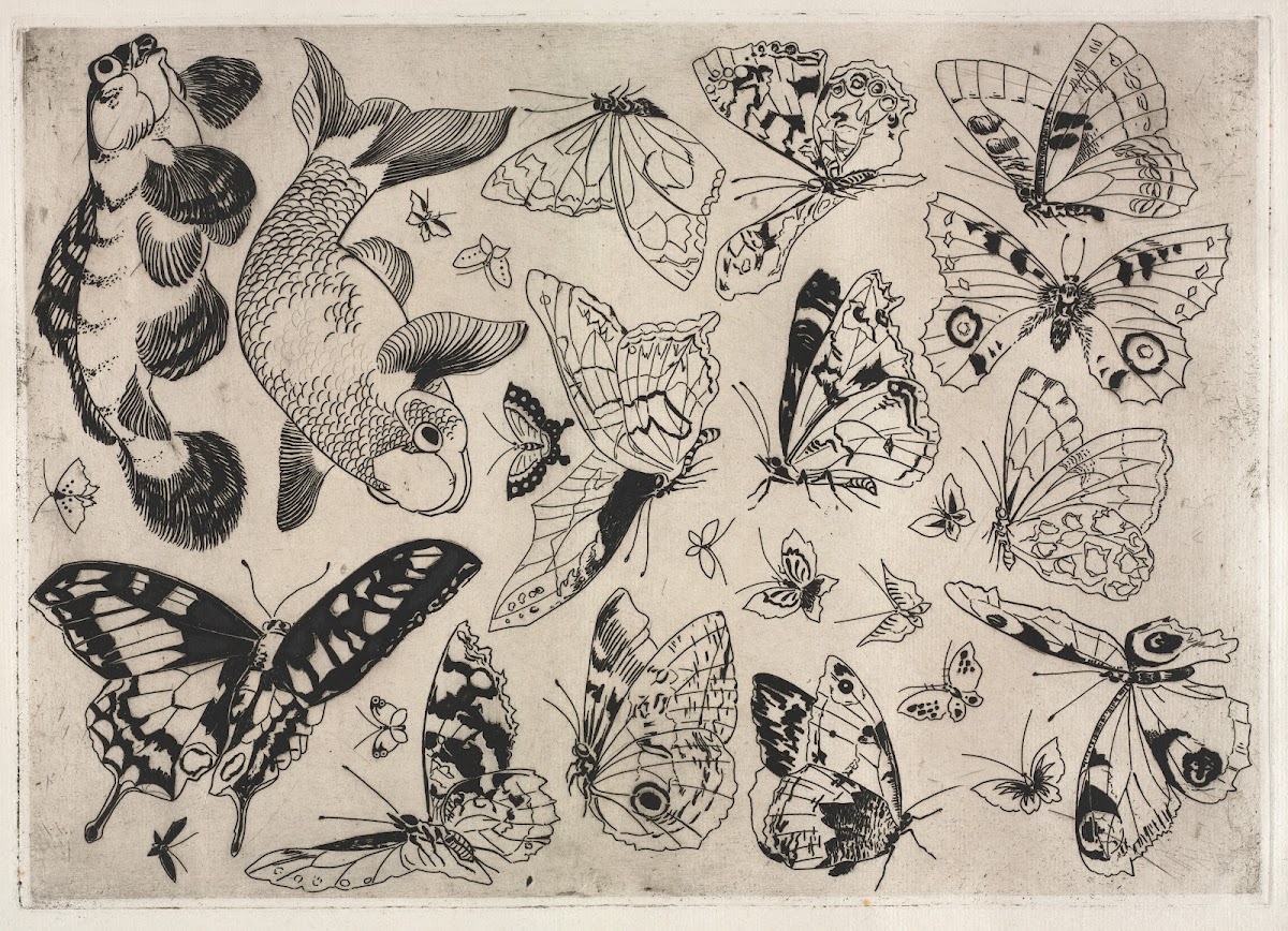 Dinner Service Rousseau service Butterflies and Fish no 16 1866