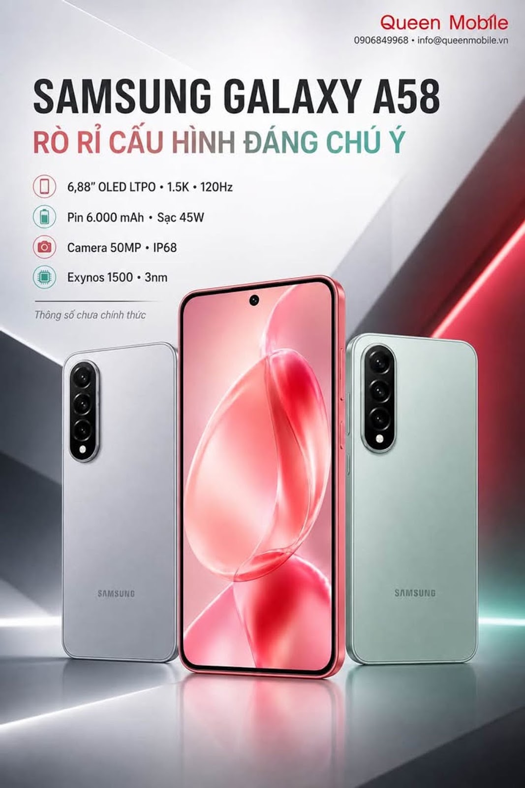 Samsung Galaxy A58 lộ cấu hình mạnh như flagship nhưng Samsung chưa xác nhận #SamsungGalaxyA58 #GalaxyA58 #Samsung #GalaxyA #Exynos1500 #OneUI #DienThoaiSamsung #CongNghe #TinDonCo