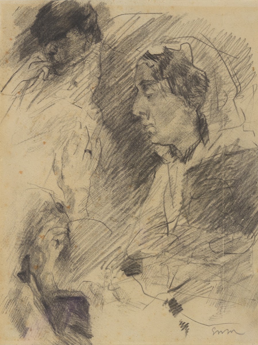 Portret van mijn moeder en figuren 1880