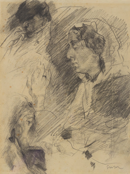 Portret van mijn moeder en figuren 1880