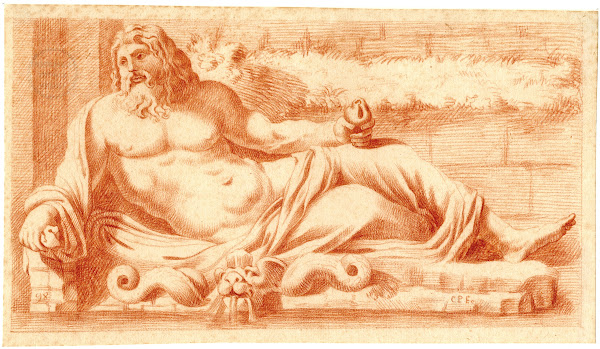 Beeld van een riviergod