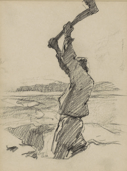 Man met opgeheven bijl 1884 1887