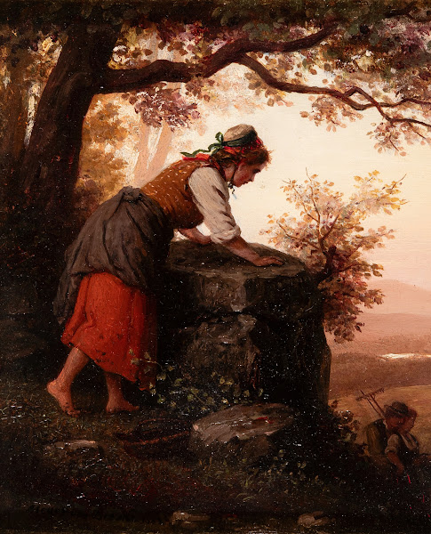 Young girl watching a pair of lovers 1883