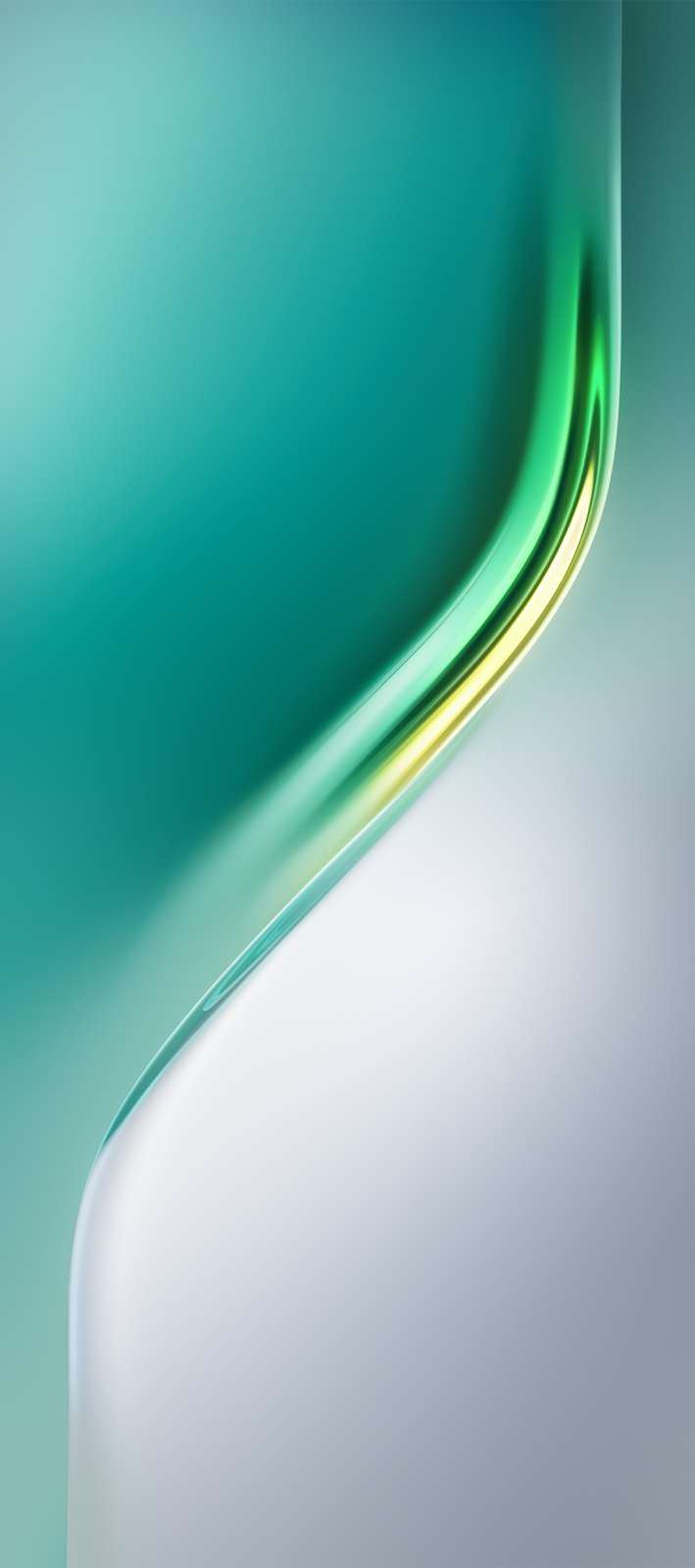 Fluid Shiny Teal Abstract Curve - Smooth 3D Render Full HD iPhone Wallpaper (1080x2436)