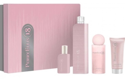ESTUCHE PERRY ELLIS 18 MUJER 4PZS 100ML + 30ML + SPLASH + CREMA