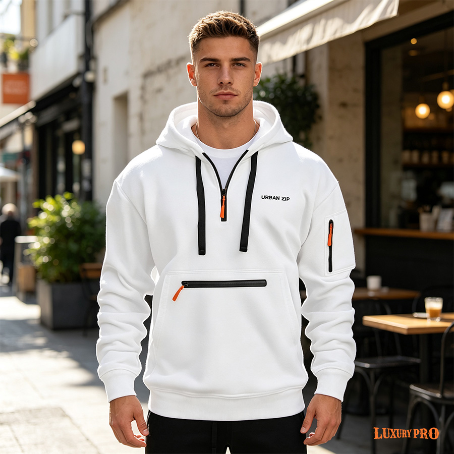 2D‑Zip‑up Pocket Sweatshirt