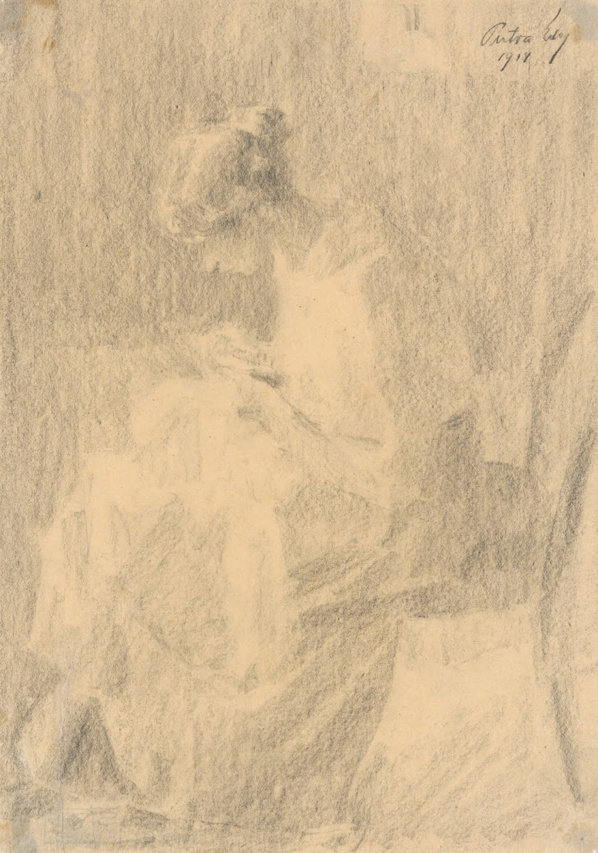 Young Woman Sewing 1914